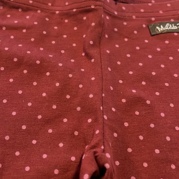 NWT-Matilda Jane-12-18 m-burgundy&purple polkadots,ruffled cuffs, leggings/pants - Picture 5 of 8
